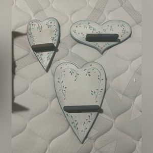 Set of three heart wall art